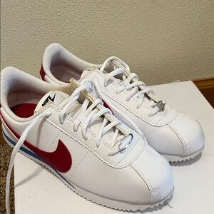 Nike Classic White and Red Cortez Sneakers